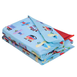 Wildkin Kids Nap Mat Cover - Soft  Sewn-in Flap  Durable & Fits 1.5"""" Vinyl Sleep Mats - Trains  Planes & Trucks