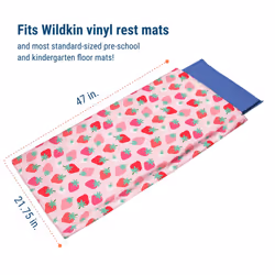 Wildkin Kids Nap Mat Cover for Boys & Girls  Featuring Sewn-in Flap Design  Ideal for Preschool and Daycare  Fits Our Vinyl Nap Mat up to 1.5 Inches I