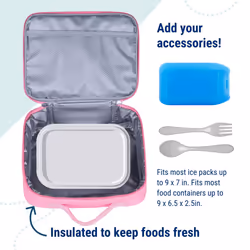 Wildkin Kids Insulated Lunch Box Bag for Boys & Girls  Reusable Kids Lunch Box is Perfect for Early Elementary Daycare School Travel  Ideal