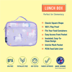 Wildkin Kids Insulated Lunch Box Bag for Boys & Girls  Reusable Kids Lunch Box is Perfect for Early Elementary Daycare School Travel  Ideal