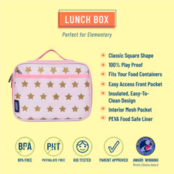 Wildkin Kids Insulated Lunch Box Bag for Boys  Girls  Reusable Kids Lunch Box is Perfect for Elementary  Ideal Size for Packing