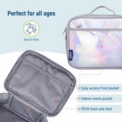 Wildkin Kids Insulated Lunch Box Bag for Boys & Girls  Reusable Kids Lunch Box is Perfect for Elementary  Ideal Size for Packing Hot or Cold