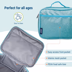 Wildkin Kids Insulated Lunch Box Bag for Boys & Girls  Reusable Kids Lunch Box is Perfect for Elementary  Ideal Size for Packing Hot or Cold Snacks fo
