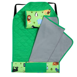 Wildkin Kids Modern Nap Mat with Reusable Pillow for Boys & Girls  Perfect for Elementary Sleeping Mat  Features Elastic Corner Straps  Soft Cotton Bl