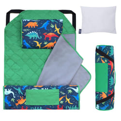Wildkin Kids Modern Nap Mat with Reusable Pillow for Boys & Girls  Perfect for Elementary Sleeping Mat  Features Elastic Corner Straps  Soft Cotton Bl