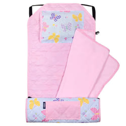 Wildkin Kids Modern Nap Mat with Reusable Pillow for Boys & Girls  Perfect for Elementary Sleeping Mat  Features Elastic Corner Straps  Soft Cotton Bl