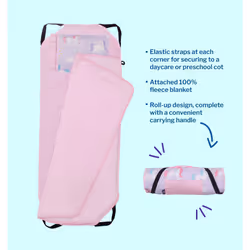 Wildkin Kids Modern Nap Mat with Reusable Pillow for Boys & Girls  Perfect for Elementary Sleeping Mat  Features Elastic Corner Straps  Soft Cotton Bl