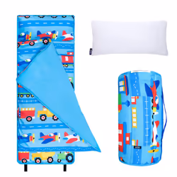 Wildkin Microfiber Nap Mat with Reusable Pillow for Boys and Girls  Perfect for Daycare and Preschool Toddler Sleeping Mat  S ...