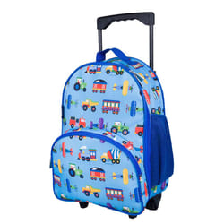 Wildkin Kids Rolling Luggage for Boys and Girls  Carry on Luggage Size is Perfect for School and Overnight Travel  Measures 16 x 12 x 6 Inches (Trains