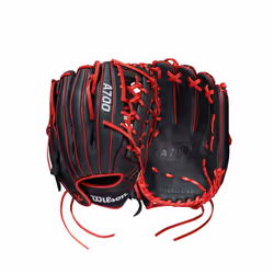 Wilson 2022 A700 12"""" Outfield Baseball Glove - Black/Red  Right Hand Throw