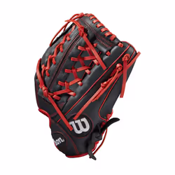 Wilson 2022 A700 12"""" Outfield Baseball Glove - Black/Red  Right Hand Throw