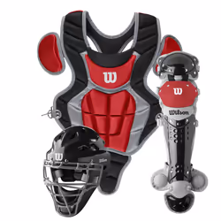 WILSON c200 Youth catchers gear Kit - BlackScarlet