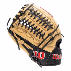 Wilson 2022 A2000 D33 11.75"""" Pitcher's Baseball Glove - Blonde/Black/Red  Left Hand Throw