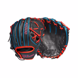 Wilson 2022 A2000 Pedrioa Fit X2SS 11"""" Infield Baseball Glove - Black/Red/Blue Right Hand Throw