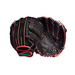 Wilson 2022 A440 Flash 11.5"""" Fastpitch Infield Glove - Left Hand Throw  Black/Pink/Tropical Blue