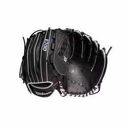 Wilson 2022 A700 12.5"""" Fastpitch Outfield Glove - Left Hand Throw  Black/White