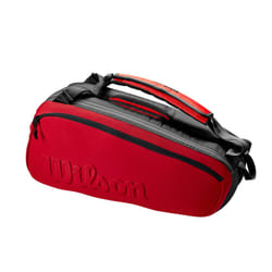 WILSON Clash V2 Super Tour Tennis Racket Bag - Red/Black  Holds up to 6 Rackets
