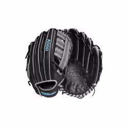 WILSON A500 12.5 Utility Youth Baseball Glove - Right Hand Throw Black/Grey/Blue