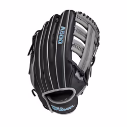 WILSON A500 12.5  Utility Youth Baseball Glove - Right Hand Throw  Black/Grey/Blue