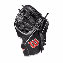 Wilson 27.5  Infield Pancake Training Baseball Glove - Right Hand Throw  Black/Red