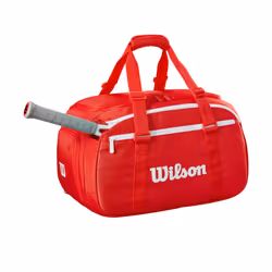 WILSON 2025 Super Tour Red Small Tennis Duffle - Red/White  Holds up to 2 Rackets