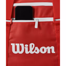 WILSON 2025 Super Tour Red Small Tennis Duffle - Red/White  Holds up to 2 Rackets
