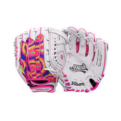Wilson 2024 A440 Flash 11  Youth Infield Fastpitch Softball Glove - Right Hand Throw  White/Pink/Tie Dye
