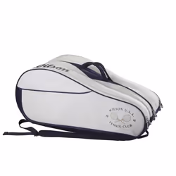 WILSON 1914 Heritage Tennis Racket Bag - Holds up to 12 Rackets  Cream/Dark Navy