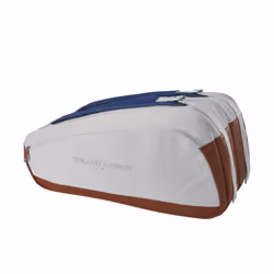 WILSON Roland-Garros Super Tour Tennis Racket Bag - Holds up to 9 Rackets Clay/White/Navy
