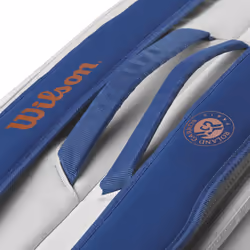 WILSON Roland-Garros Super Tour Tennis Racket Bag - Holds up to 9 Rackets  Clay/White/Navy