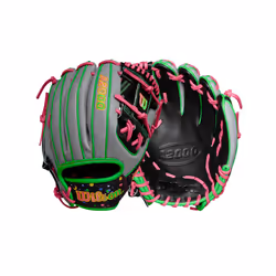 Wilson Winter 2024 A2000 1786 11.5"""" Infield Baseball Glove - Grey/Green/Pink Right Hand Throw