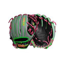 Wilson Winter 2024 A2000 1786 11.5"""" Infield Baseball Glove - Grey/Green/Pink  Right Hand Throw