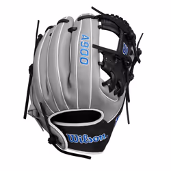 Wilson 2024 A900 PF1125 Pedroia Fit 11.25 Infield Baseball Glove - Grey/Black/Royal Right Hand Throw