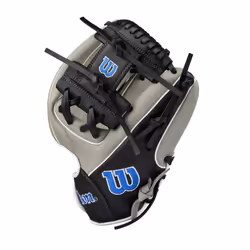 Wilson 2024 A900 PF1125 Pedroia Fit 11.25  Infield Baseball Glove - Grey/Black/Royal  Right Hand Throw