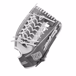 Wilson Fall 2024 A1000 T125 12.5  Outfield Fastpitch Softball Glove - White/Grey  Right Hand Throw