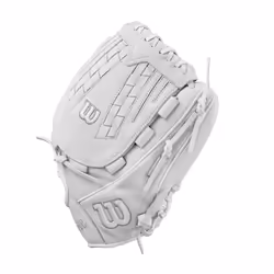 Wilson Fall 2024 A1000 V125 12.5  Outfield Fastpitch Softball Glove - White/Grey  Left Hand Throw