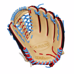 Wilson Spring 2025 A2000 PF92SS 12.25  Outfield Baseball Glove - Right Hand Throw  Black/Red/Sky Blue