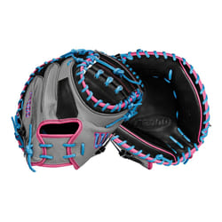 Wilson Spring 2025 A2000 M23 33.5  Baseball Catchers Mitt - Right Hand Throw  Grey/Black/Flamingo