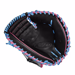 Wilson Spring 2025 A2000 M23 33.5  Baseball Catchers Mitt - Right Hand Throw  Grey/Black/Flamingo