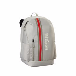 WILSON 2025 Team Tennis Backpack - Oats/Red  Holds up to 2 Rackets