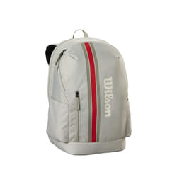 WILSON 2025 Team Tennis Backpack - Oats/Red  Holds up to 2 Rackets
