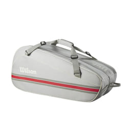 WILSON 2025 Team Tennis Racket Bag - Oats/Red  Holds up to 6 Rackets