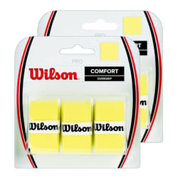 2 of Wilson Pro Overgrip Comfort 3 Packs Total 6 Strips of overgrip  Yellow