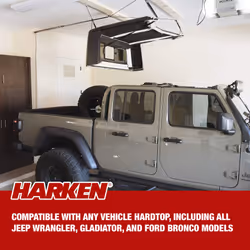 Harken Hardtop Hoist for Jeep Wrangler and Gladiator | Overhead Garage Storage  Lifts Load Evenly  Safe Anti-Drop System  6:1 Mechanical Advantage