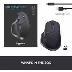 Logitech MX Master 2S Wireless Mouse,Use on Any Surface,Hyper-fast Scrolling,Ergonomic Shape,Rechargeable,Control up to 3 Apple Mac&Windows Computers