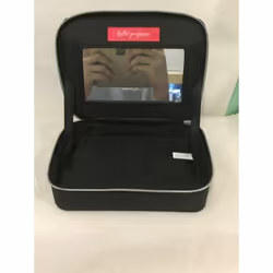 BARE MINERALS 'HELLO GORGEOUS' Zippered Black Cosmetic Bag MakeUp Case Mirror