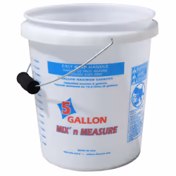 Encore Plastics 56511 Mix N Measure Plastic Pail with Foam Grip Handle, 5-Gallon