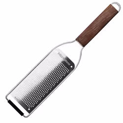 Microplane - Fine Grater - Master Series, Flat grater, Stainless steel, Wood, Stainless steel, Hanging loop, 100 mm, 40 mm