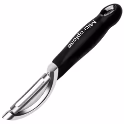 Microplane 48091, Fruits & vegetables, Straight peeler, Stainless steel, Black, Hanging loop