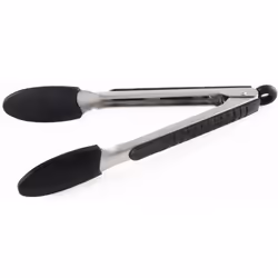 Messermeister Silicone Coated Locking Tongs 23cm, Stainless steel, Silicone, Black, Stainless steel, 220 °C, 230 mm